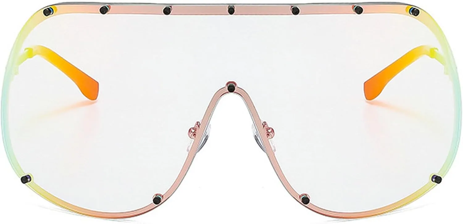 Oversized One-Piece Square Sunglasses Women 2025 Luxury Trendy Punk Shield Shades Outdoor Eyewear For Ladies