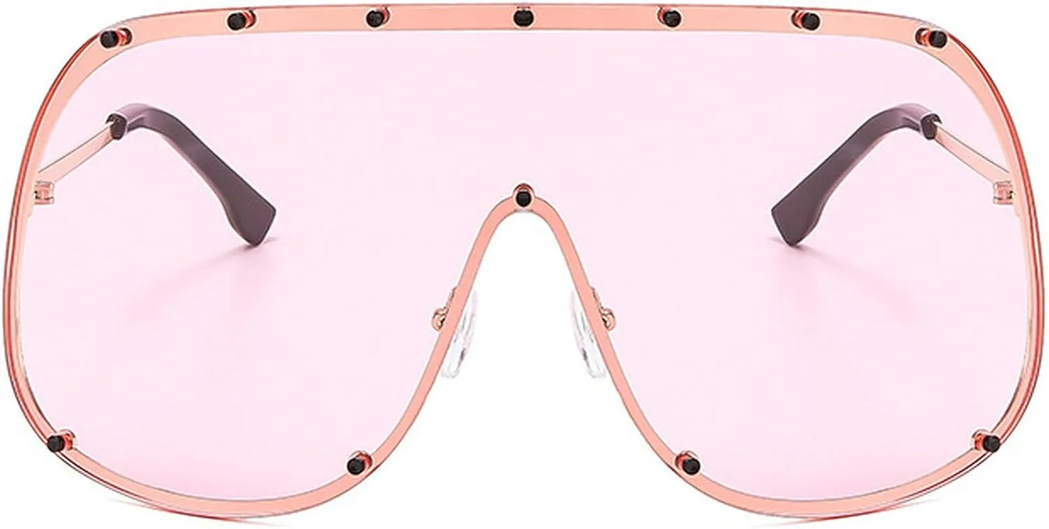 Oversized One-Piece Square Sunglasses Women 2025 Luxury Trendy Punk Shield Shades Outdoor Eyewear For Ladies