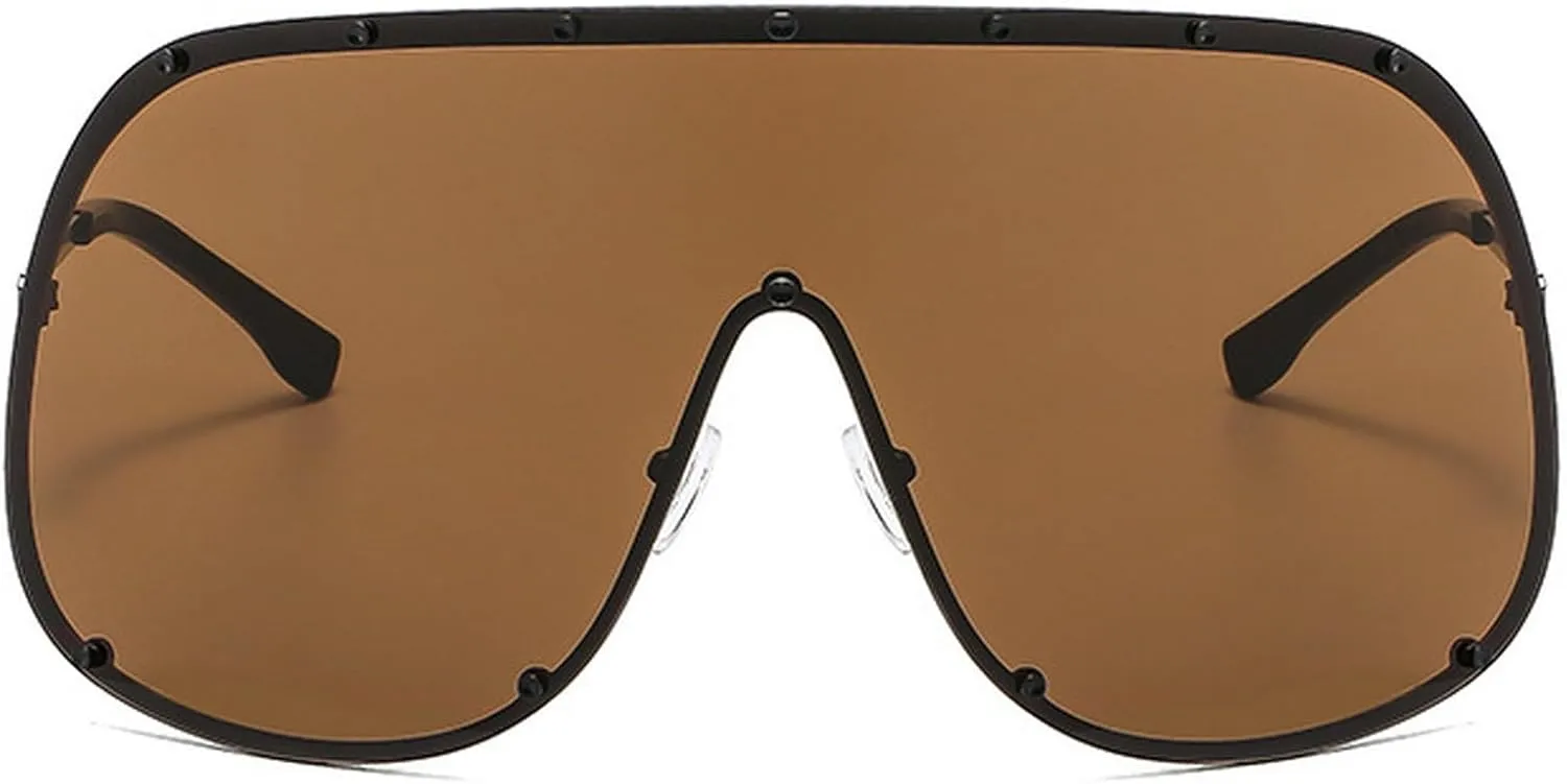 Oversized One-Piece Square Sunglasses Women 2025 Luxury Trendy Punk Shield Shades Outdoor Eyewear For Ladies