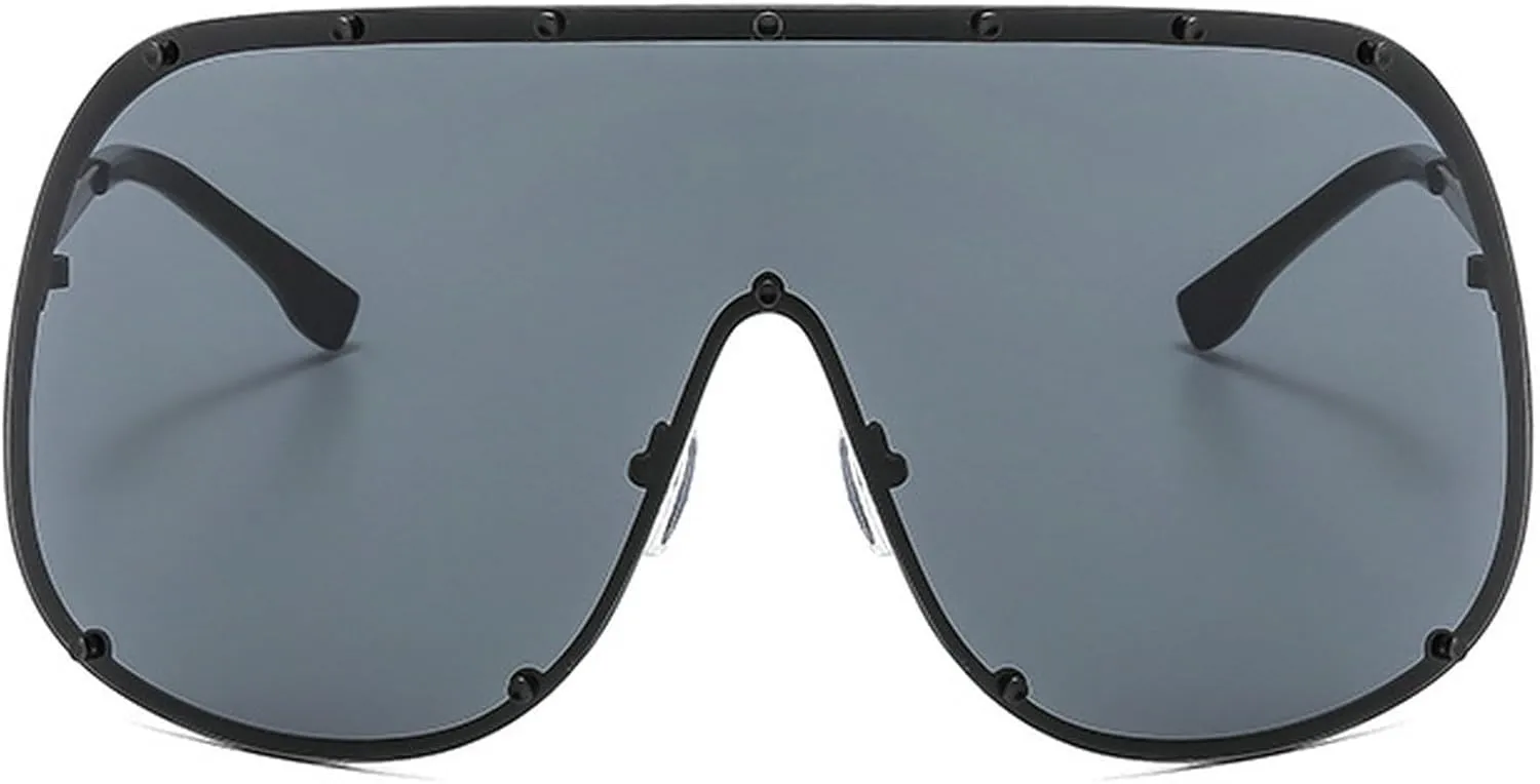 Oversized One-Piece Square Sunglasses Women 2025 Luxury Trendy Punk Shield Shades Outdoor Eyewear For Ladies