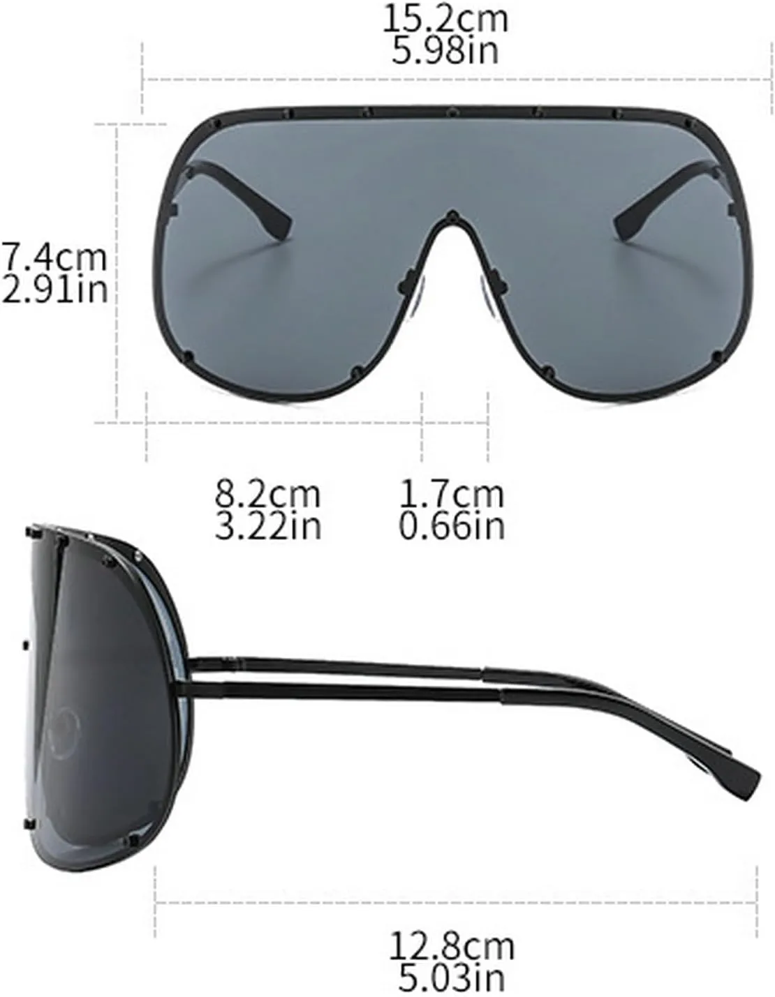 Oversized One-Piece Square Sunglasses Women 2025 Luxury Trendy Punk Shield Shades Outdoor Eyewear For Ladies