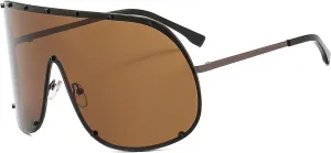 Oversized One-Piece Square Sunglasses Women 2025 Luxury Trendy Punk Shield Shades Outdoor Eyewear For Ladies