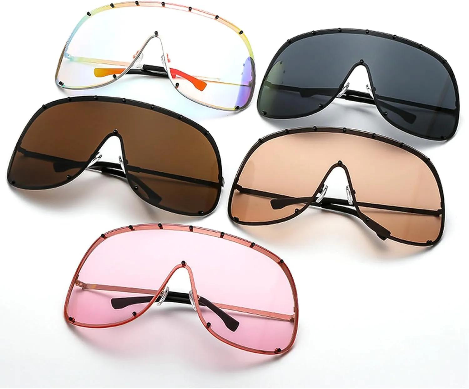 Oversized One-Piece Square Sunglasses Women 2025 Luxury Trendy Punk Shield Shades Outdoor Eyewear For Ladies