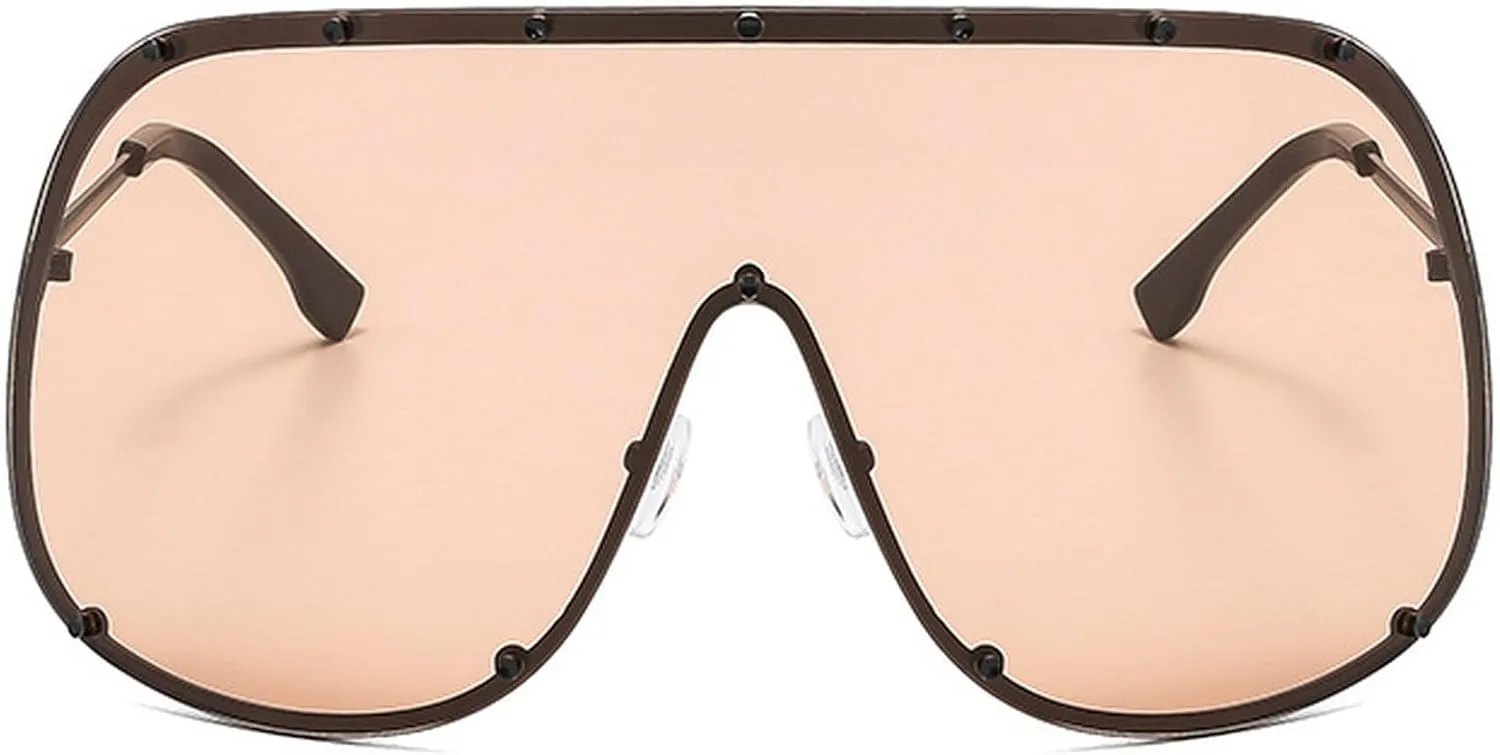Oversized One-Piece Square Sunglasses Women 2025 Luxury Trendy Punk Shield Shades Outdoor Eyewear For Ladies