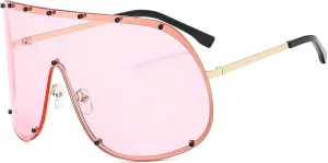 Oversized One-Piece Square Sunglasses Women 2025 Luxury Trendy Punk Shield Shades Outdoor Eyewear For Ladies