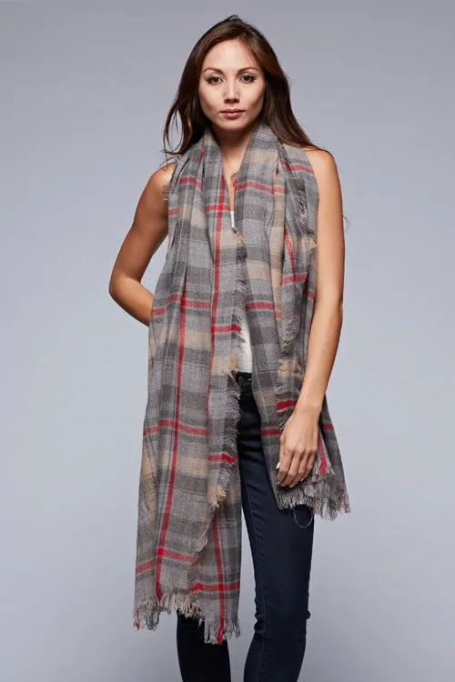 Oversized Plaid Scarf