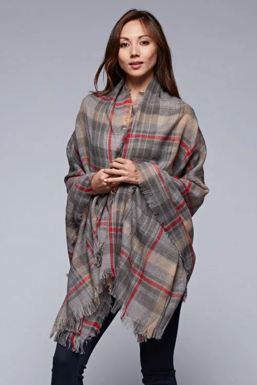 Oversized Plaid Scarf