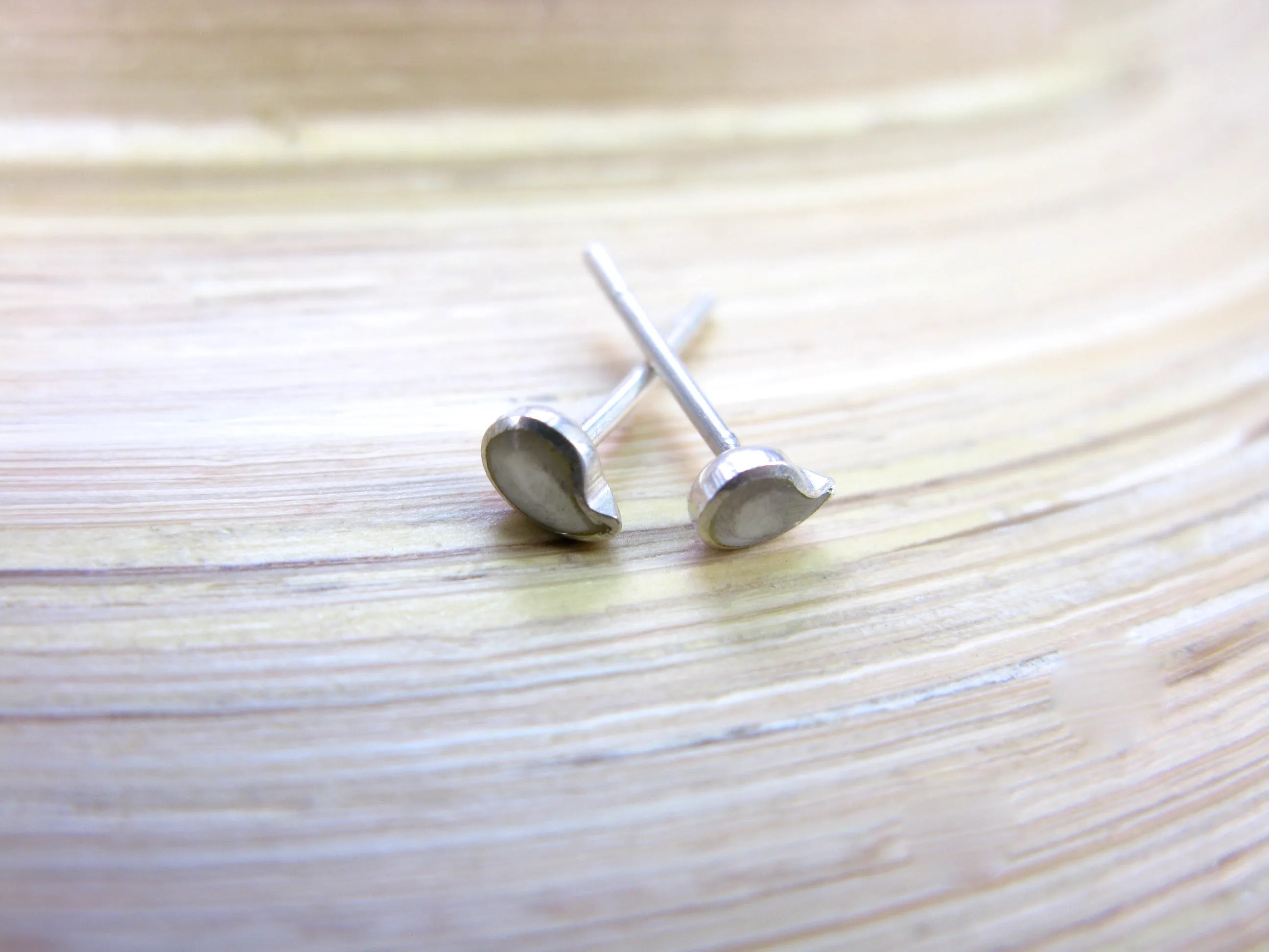 Paisley Mother of Pearl Minimalist Stud Earrings in 925 Sterling Silver