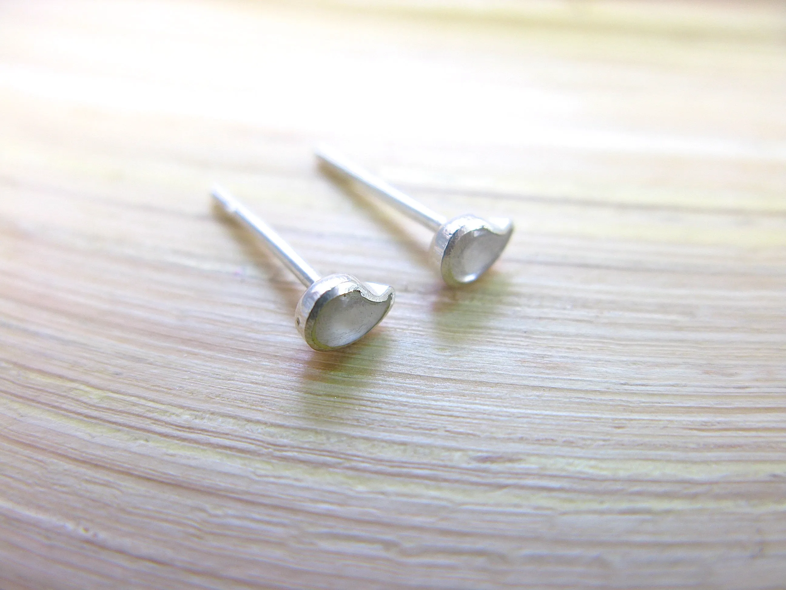 Paisley Mother of Pearl Minimalist Stud Earrings in 925 Sterling Silver