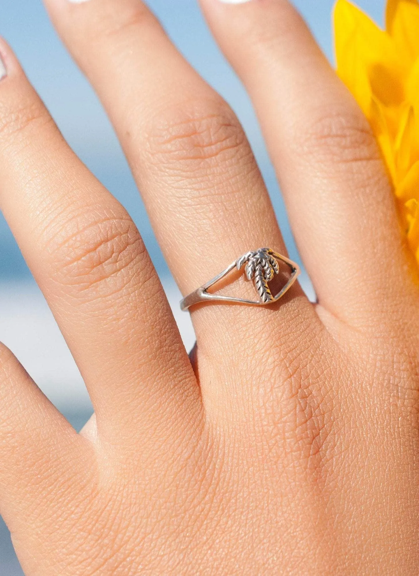 Palm Tree Ring ~ Sterling Silver 925 ~ MR244