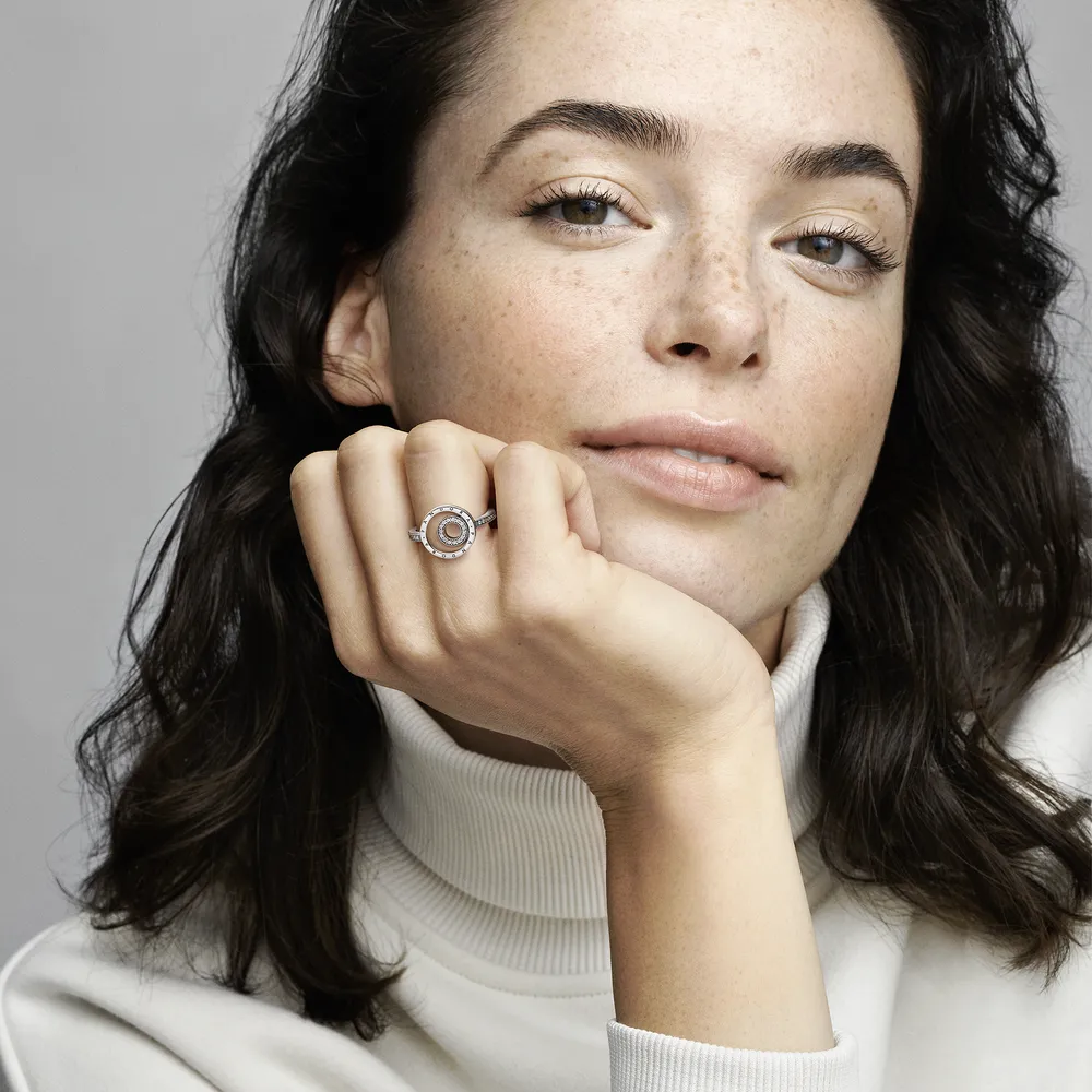 Pandora Signature Logo Circles Pavé Ring