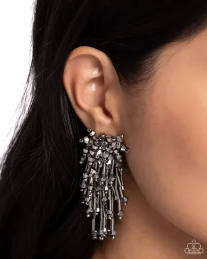 Paparazzi Earring ~ Congratulatory Charm - Silver
