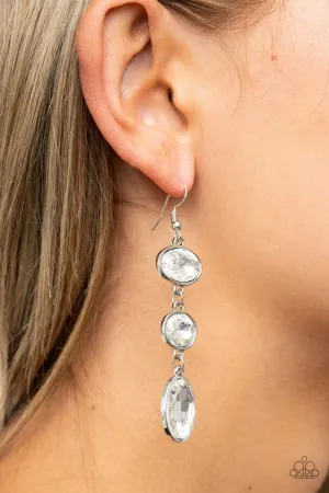 Paparazzi Earring ~ The GLOW Must Go On! - White