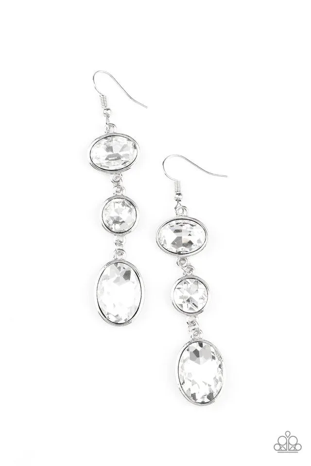 Paparazzi Earring ~ The GLOW Must Go On! - White