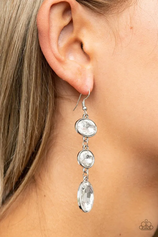 Paparazzi Earring ~ The GLOW Must Go On! - White