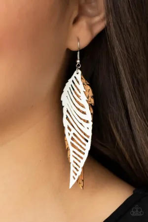 Paparazzi WINGING Off The Hook - White Earrings