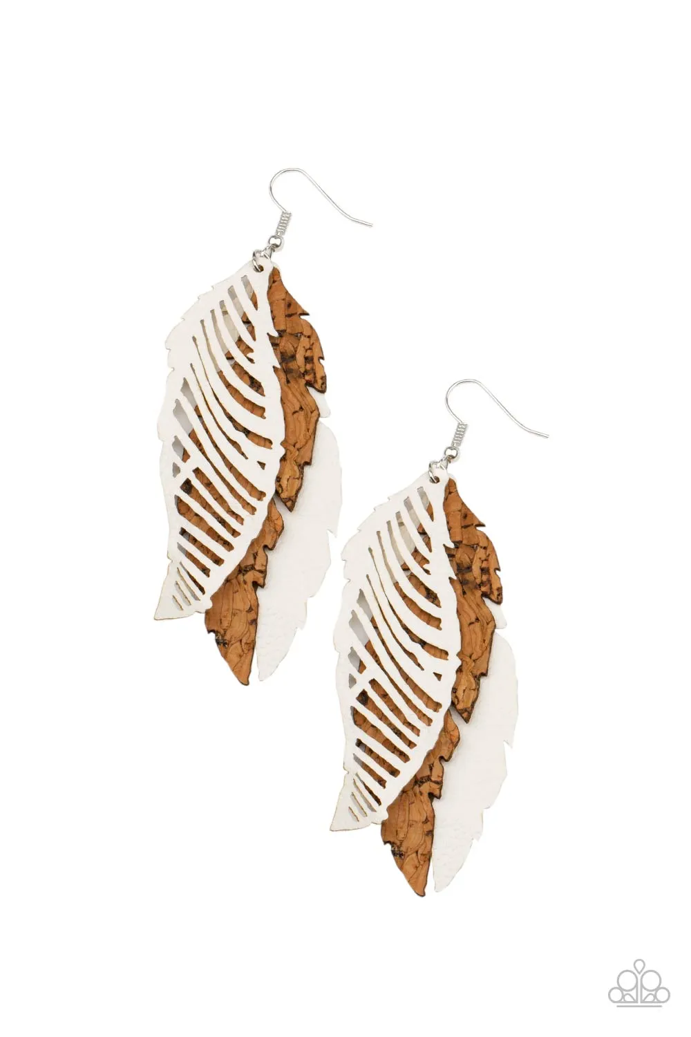 Paparazzi WINGING Off The Hook - White Earrings