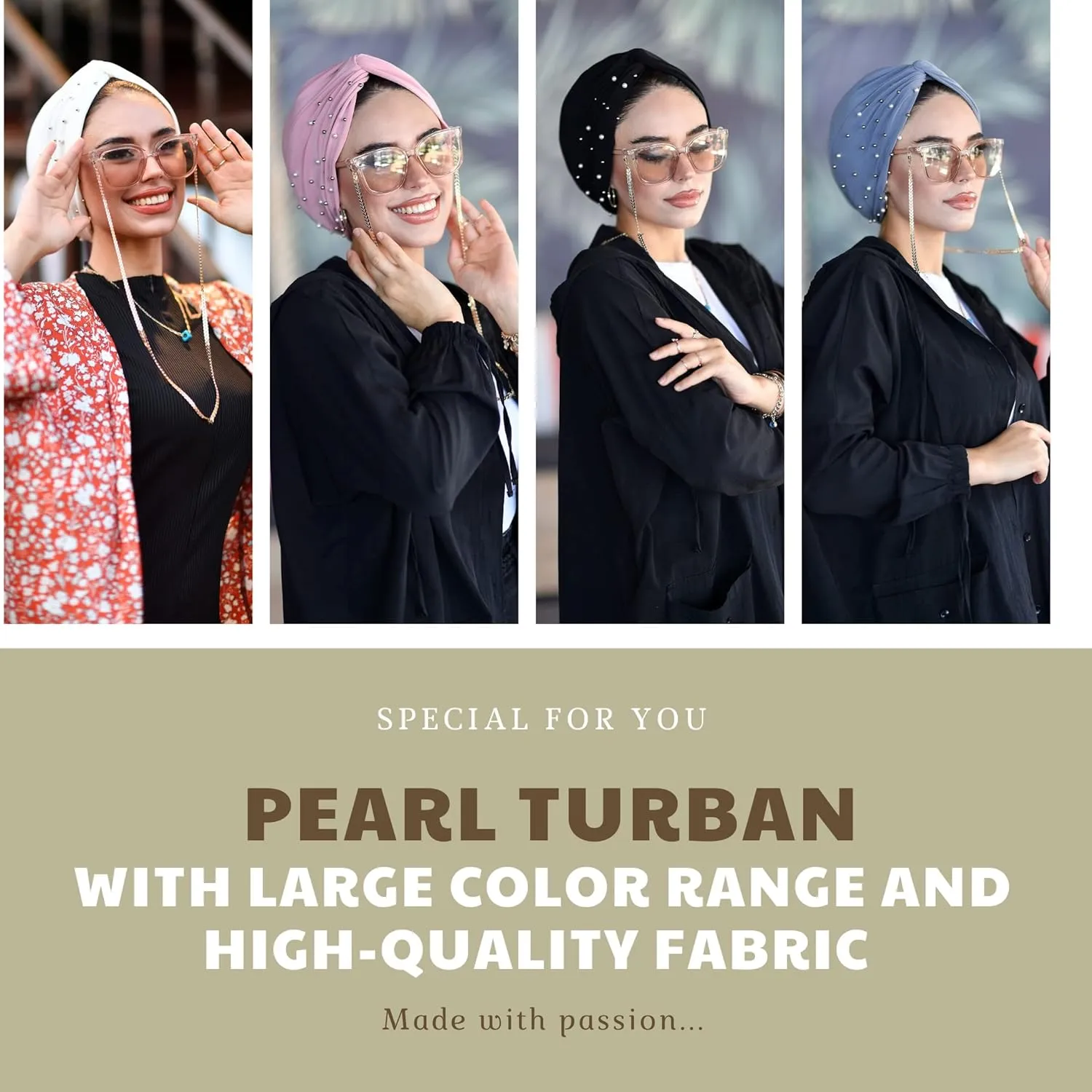 Para Life Pearl Turban - Hijab and Head Wraps for Women | Hair Wraps | Undercap | Caps | Instant Hijab