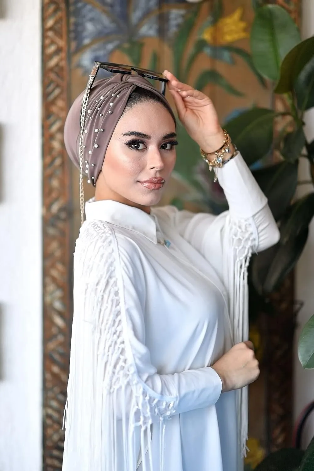 Para Life Pearl Turban - Hijab and Head Wraps for Women | Hair Wraps | Undercap | Caps | Instant Hijab