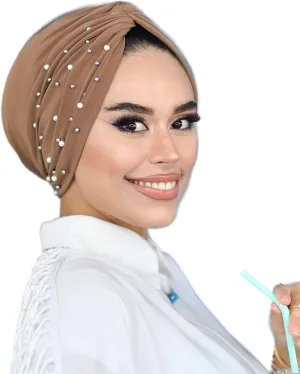 Para Life Pearl Turban - Hijab and Head Wraps for Women | Hair Wraps | Undercap | Caps | Instant Hijab