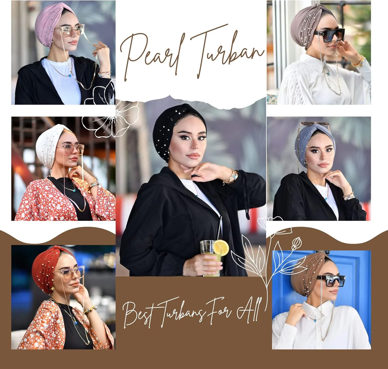Para Life Pearl Turban - Hijab and Head Wraps for Women | Hair Wraps | Undercap | Caps | Instant Hijab