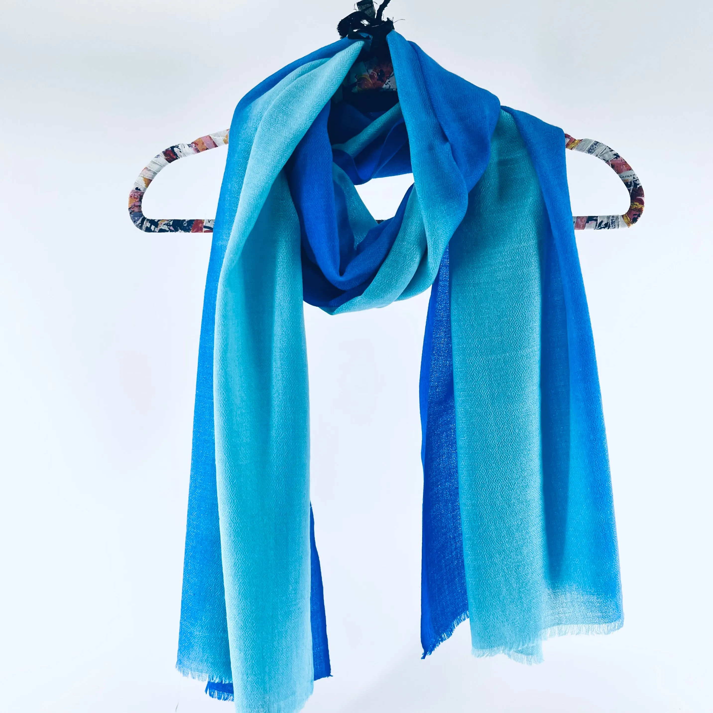 Pashmina Silk Hand Dyed Ombre Woolen Scarves