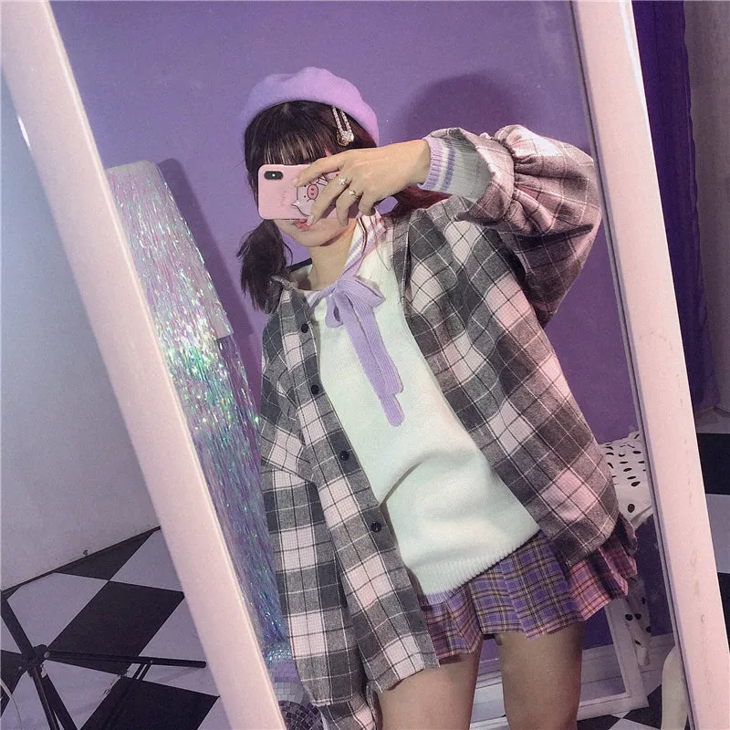 Pastel Harajuku Kawaii Baby Collar Knit Shirt
