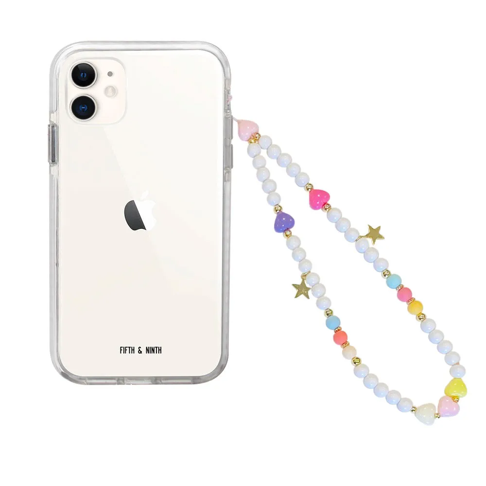 Pastel Hearts Beaded Phone Charm