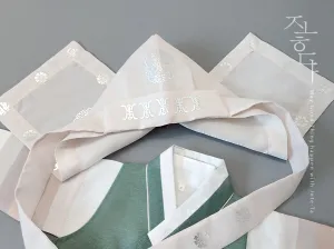 Pastel Light Peach Baby Boy Hanbok Hat (Doryungmo)