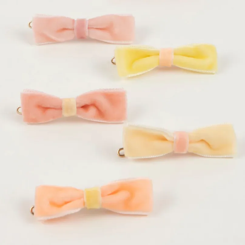 Pastel Velvet Mini Bow Clips - Meri Meri