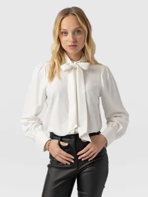 Paxton Pussybow Blouse - Cream