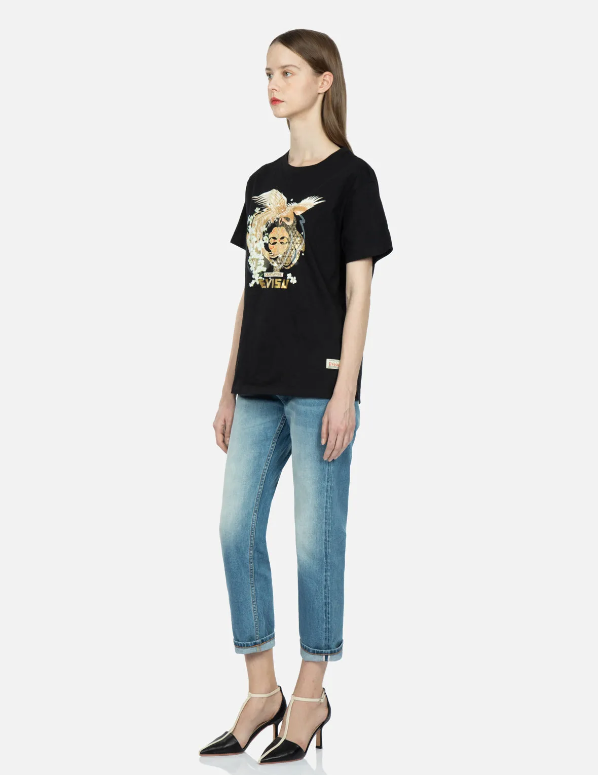 Peacock and Sakura Print T-shirt