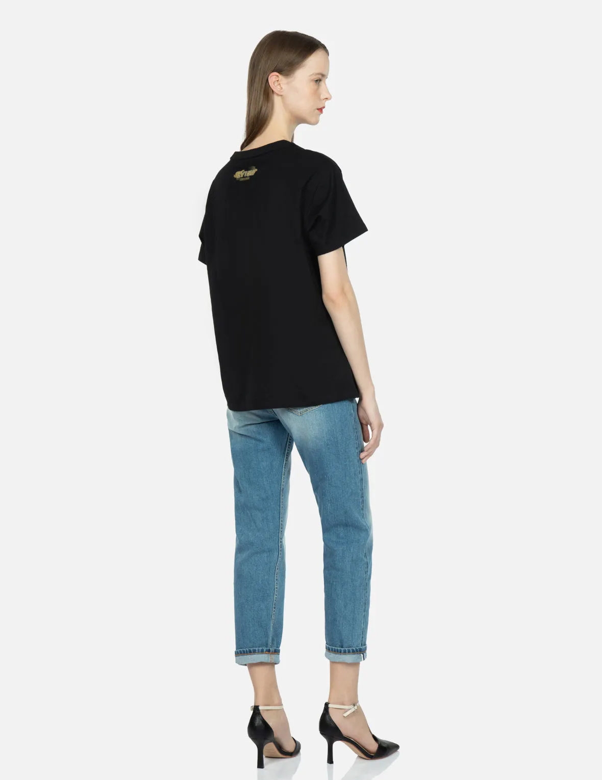 Peacock and Sakura Print T-shirt
