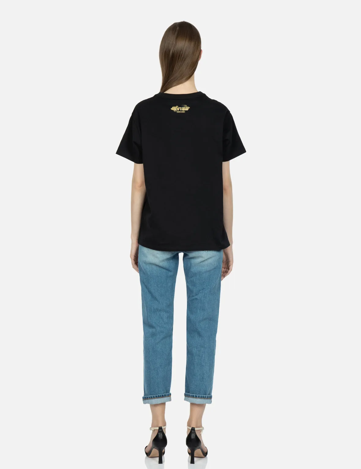 Peacock and Sakura Print T-shirt