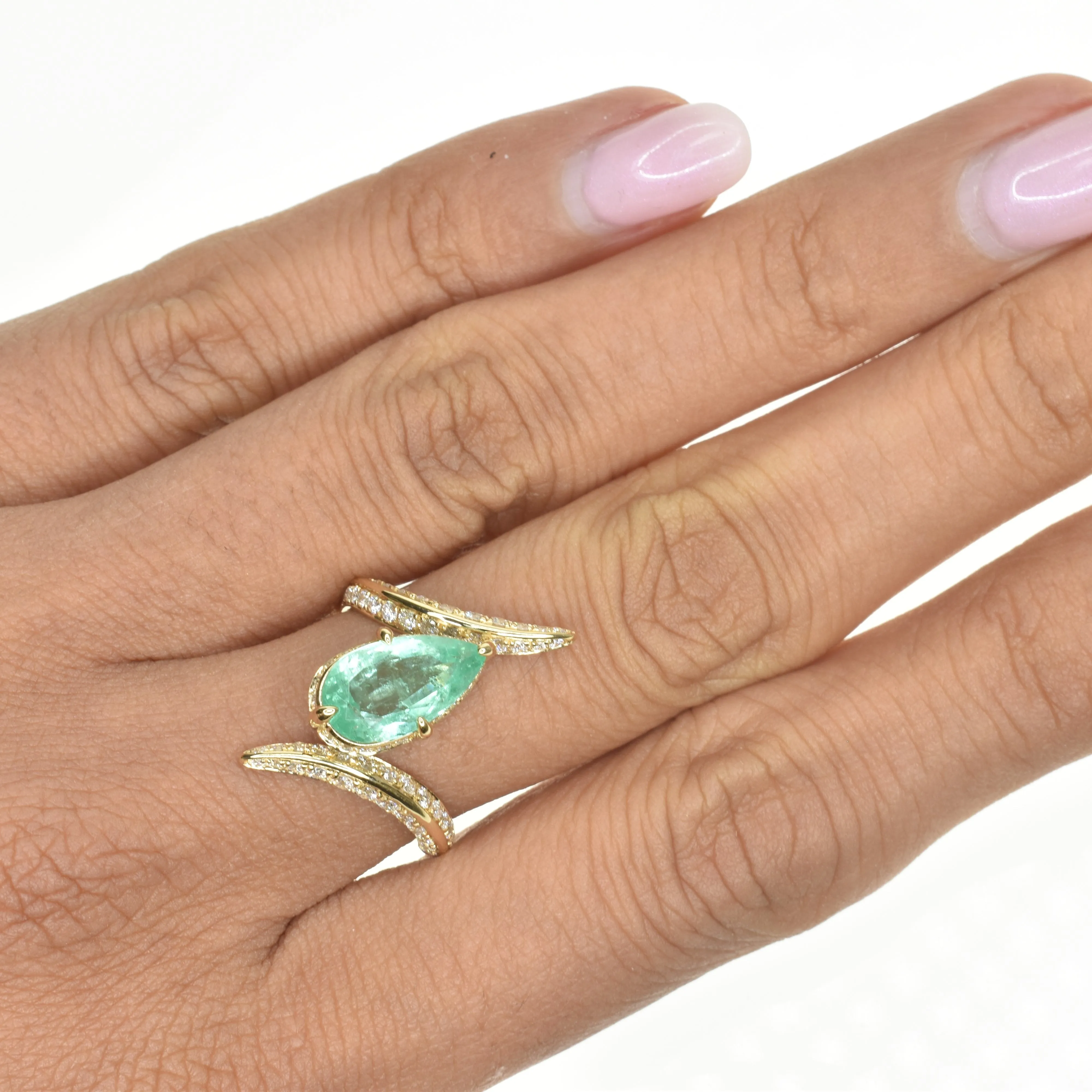 Pear Shaped Emerald Cocktail Ring