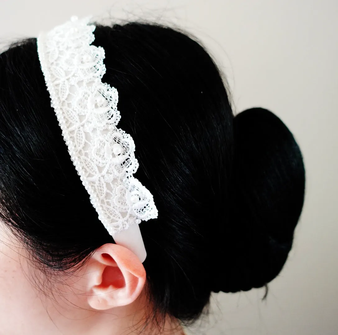 Pearl and Flower Crown Bridal Headband