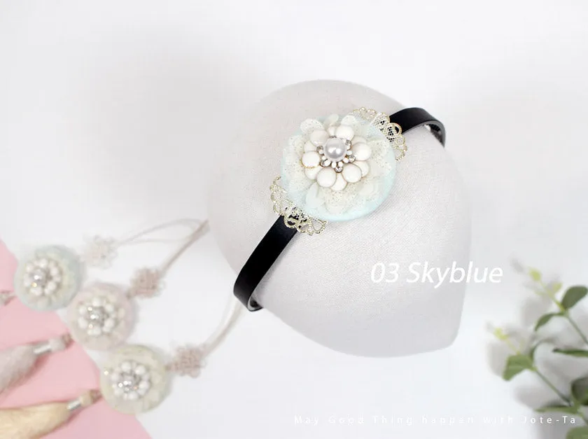 Pearl Decor Flower Hairband (3 colors)