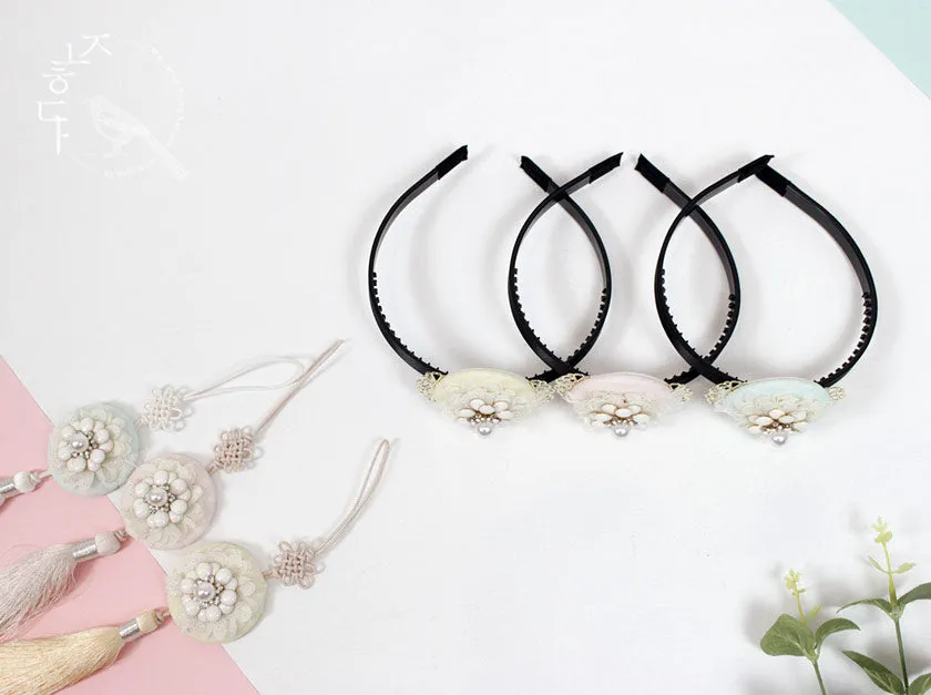 Pearl Decor Flower Hairband (3 colors)