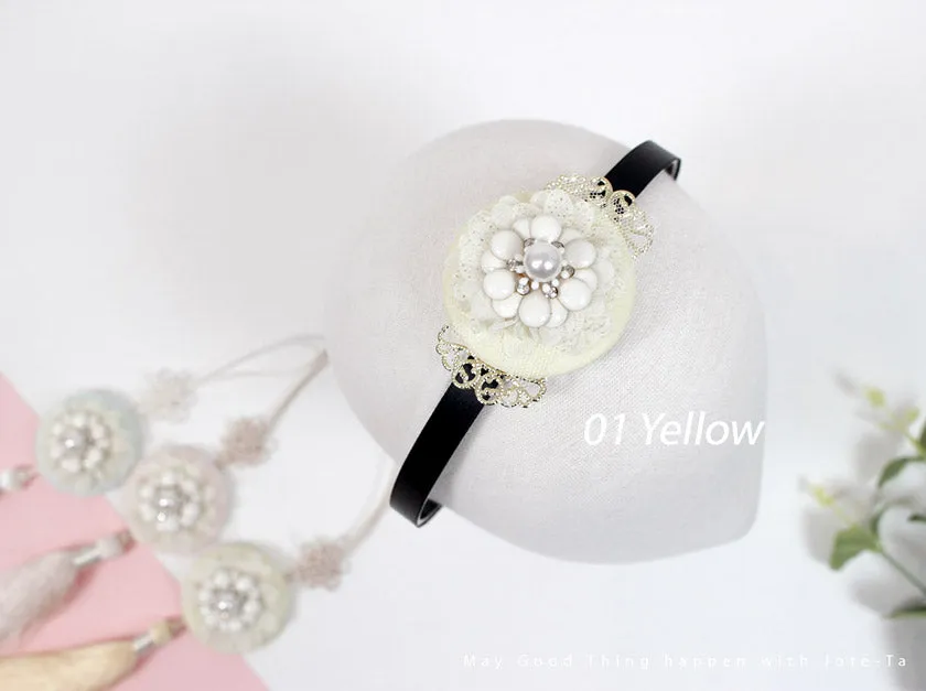 Pearl Decor Flower Hairband (3 colors)
