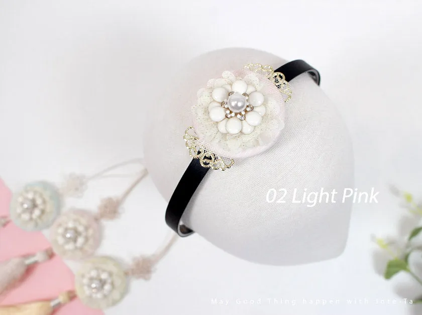 Pearl Decor Flower Hairband (3 colors)