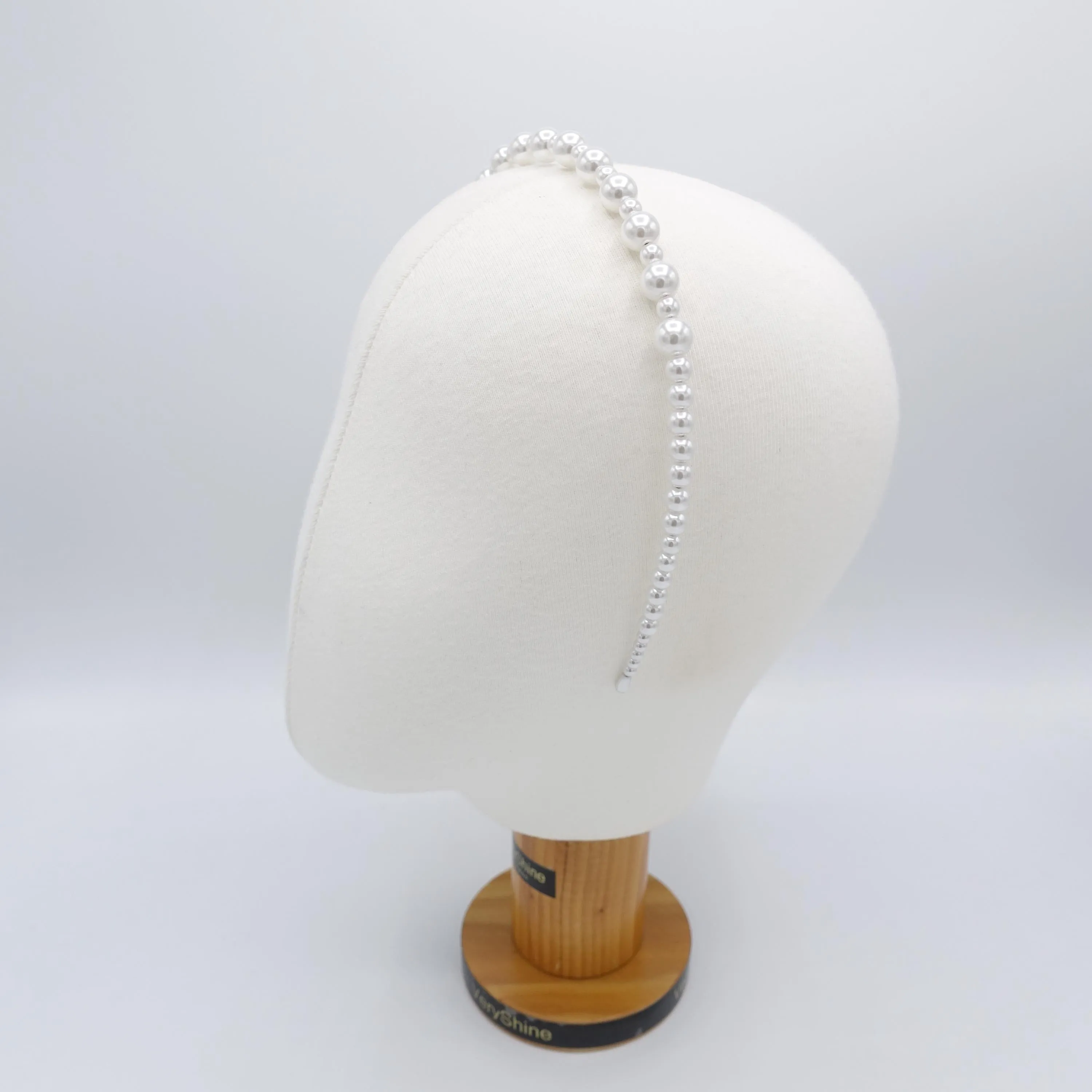 pearl headband, elegant headband, graduated headband for women