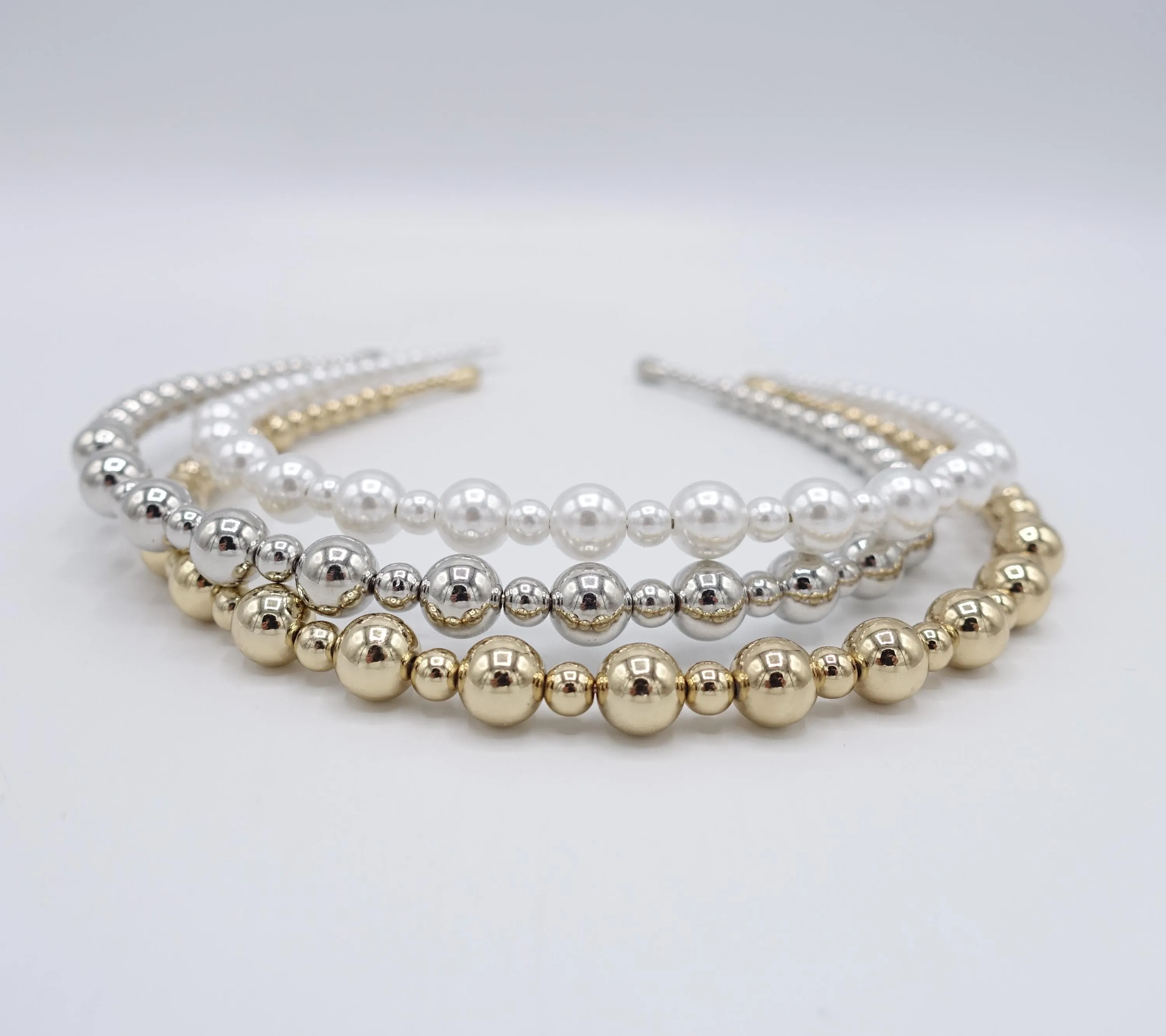 pearl headband, elegant headband, graduated headband for women