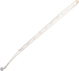 Pearl Jewelry Set for Women Layered Necklace Pendant Simple Pearl Chain