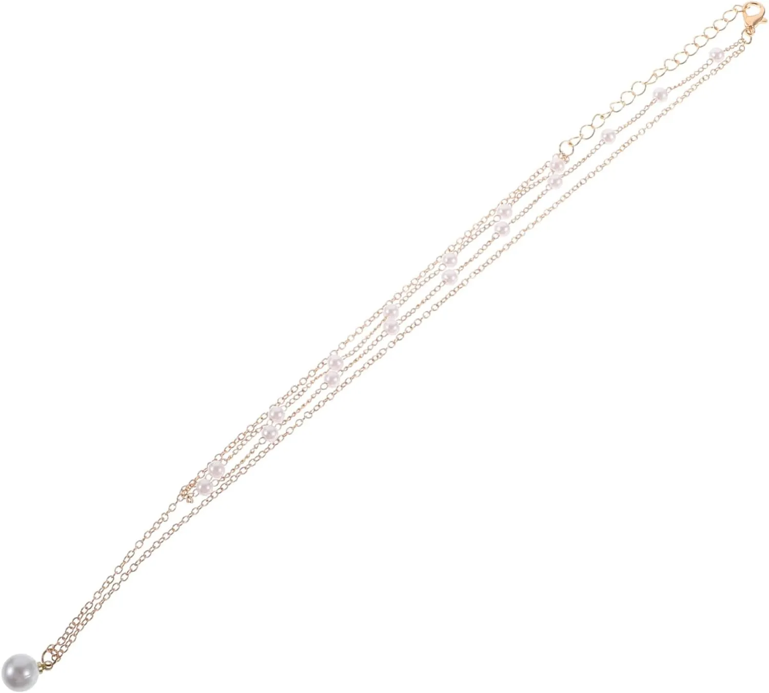 Pearl Jewelry Set for Women Layered Necklace Pendant Simple Pearl Chain
