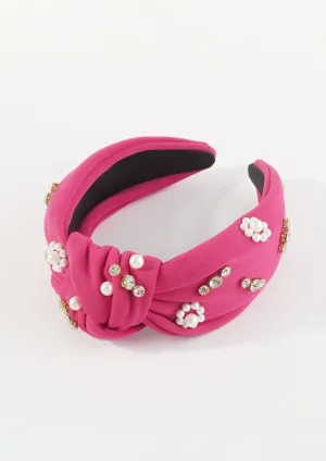 Pearl Rhinestone Knot Headband