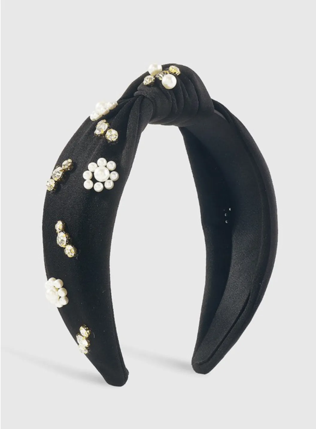 Pearl Rhinestone Knot Headband
