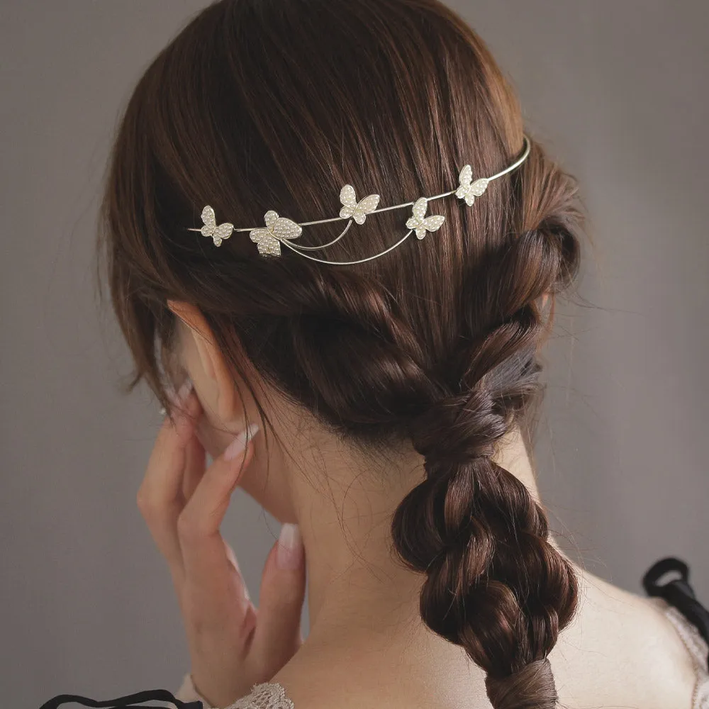 Pearly Butterfly Narrow Headband