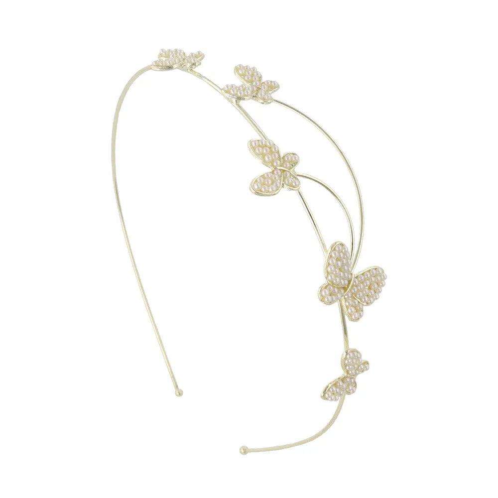 Pearly Butterfly Narrow Headband