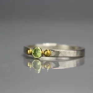 Peridot Gold and Silver Ring