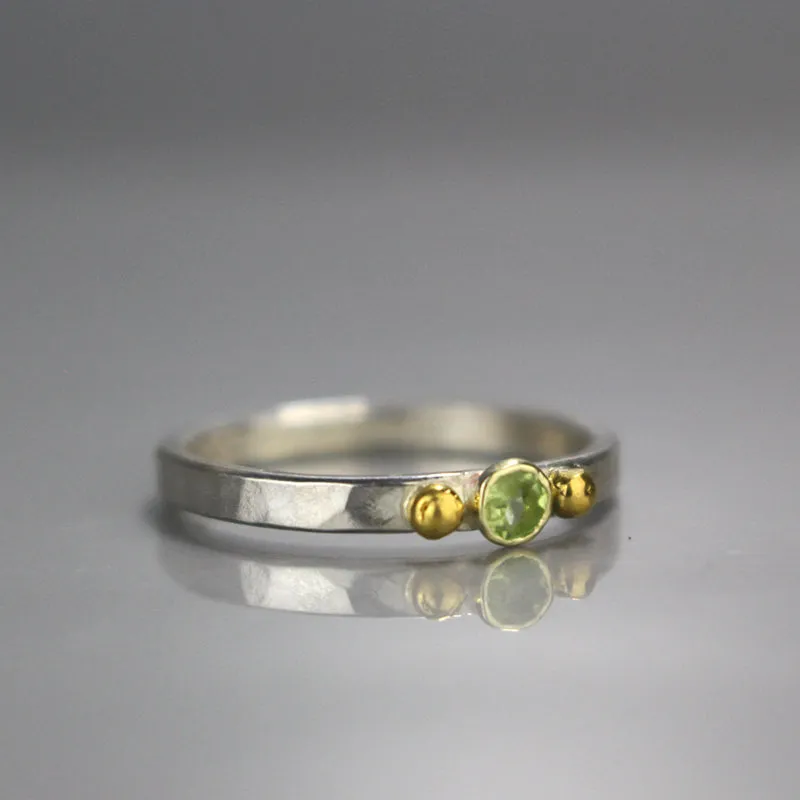 Peridot Gold and Silver Ring